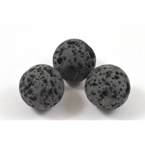 Ash grey lava rock 16mm bead